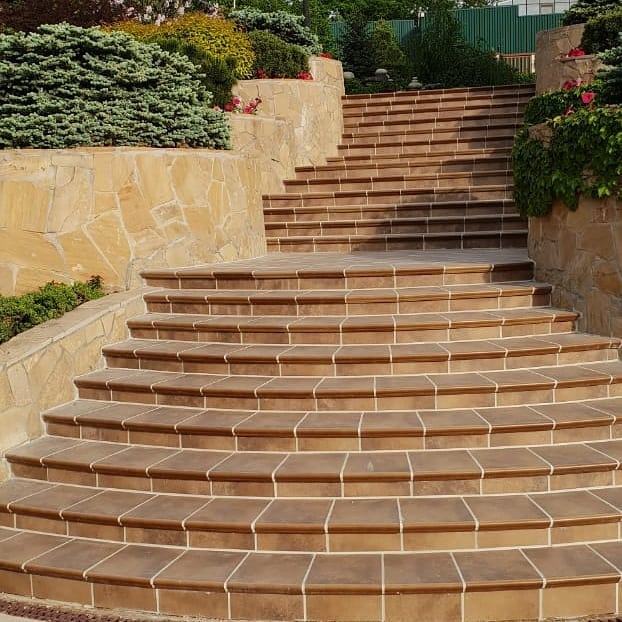 Монтаж клинкерных ступеней и плитки