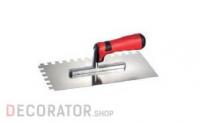 Кельма Maurerfreund Smoothing Trowel с зубцами 6*6, мягкая ручка, 280*130*0,7 мм