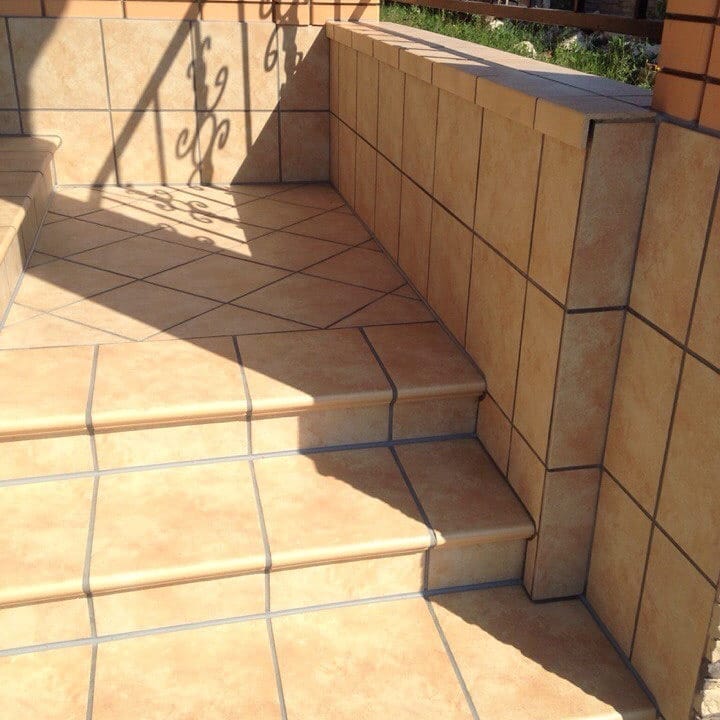 Монтаж клинкерных ступеней и плитки