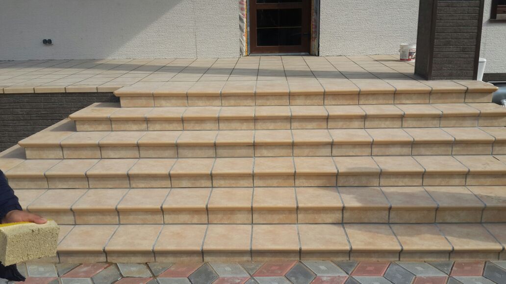 Монтаж клинкерных ступеней и плитки