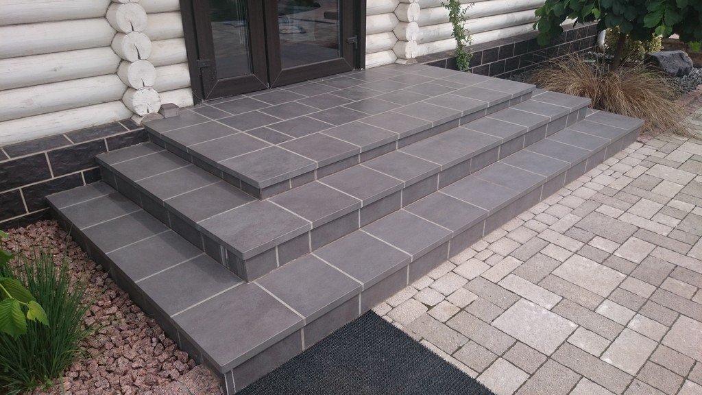 Монтаж клинкерных ступеней и плитки