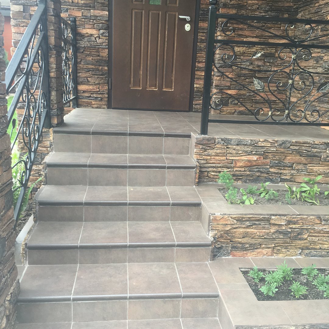 Монтаж клинкерных ступеней и плитки