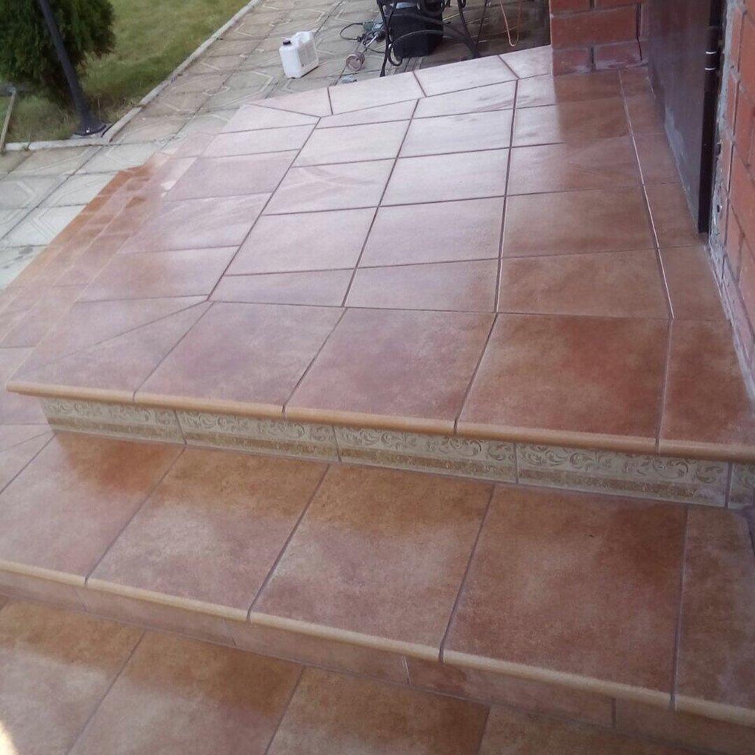 Монтаж клинкерных ступеней и плитки