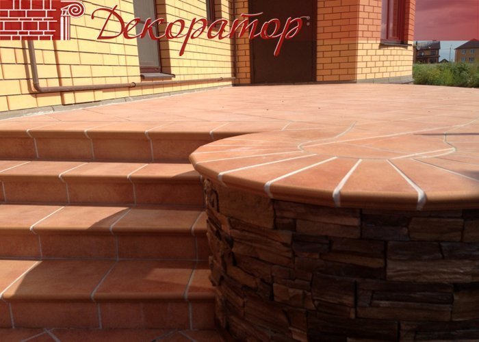 Монтаж клинкерных ступеней и плитки