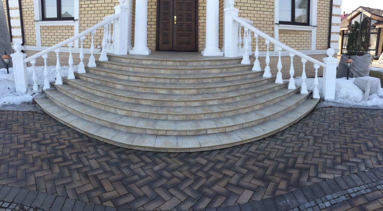 Монтаж клинкерных ступеней и плитки
