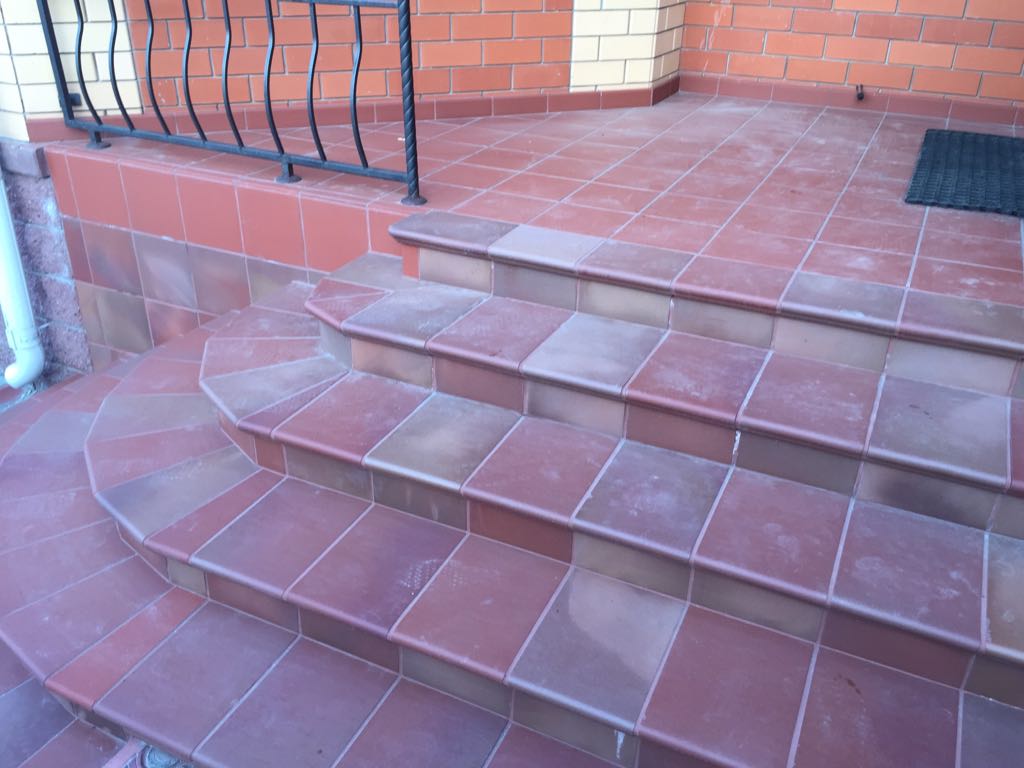 Монтаж клинкерных ступеней и плитки