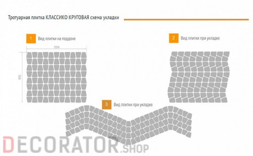 Плитка тротуарная BRAER Классико круговая серый, 73*110*115*60 мм в Сочи