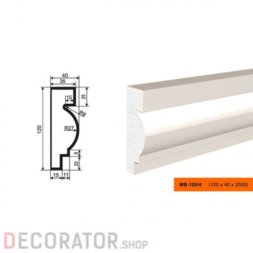 Молдинг LEPNINAPLAST МВ-120/4, 2000*120*40 мм в Сочи