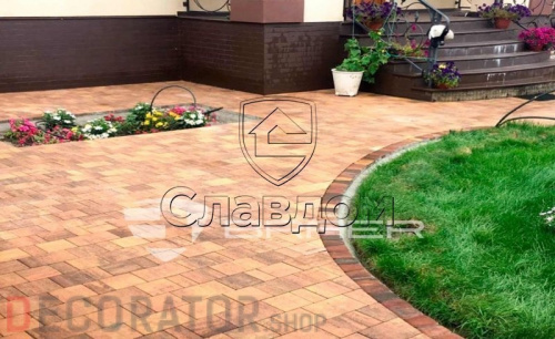 Плитка тротуарная BRAER Старый город Ландхаус Color Mix тип 9 "Закат", 80/160/240*160 мм в Сочи