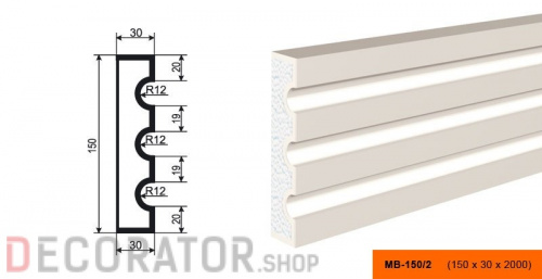 Молдинг LEPNINAPLAST МВ-150/2, 2000*150*30 мм в Сочи