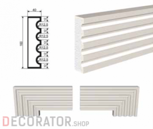Молдинг LEPNINAPLAST МВ-160/3, 2000*160*40 мм в Сочи
