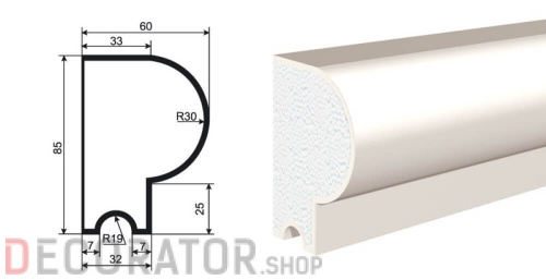 Молдинг LEPNINAPLAST МВ-85/2, 2000*85*60 мм в Сочи