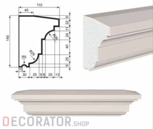 Подоконник фасадный LEPNINAPLAST ПВ-140/2, 2000*110*140 мм в Сочи