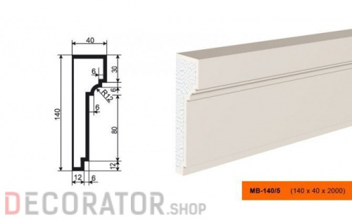 Молдинг LEPNINAPLAST МВ-140/5, 2000*140*40 мм в Сочи