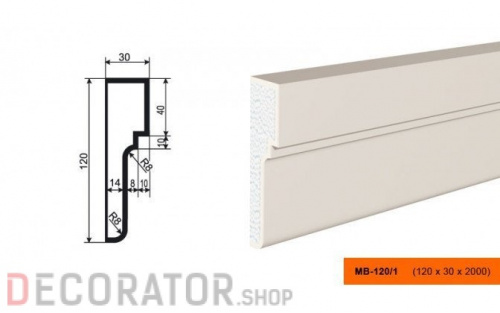 Молдинг LEPNINAPLAST МВ-120/1 2000*120*30 мм в Сочи