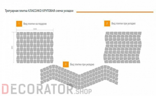 Плитка тротуарная BRAER Классико круговая грифельный, 73*110*115*60 мм в Сочи