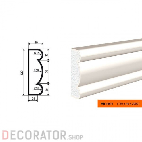 Молдинг LEPNINAPLAST МВ-130/1, 2000*130*40 мм в Сочи