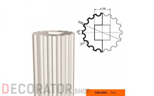 Колонна фасадная LEPNINAPLAST КЛВ-255/3 FULL,2500*255*255 м в Сочи