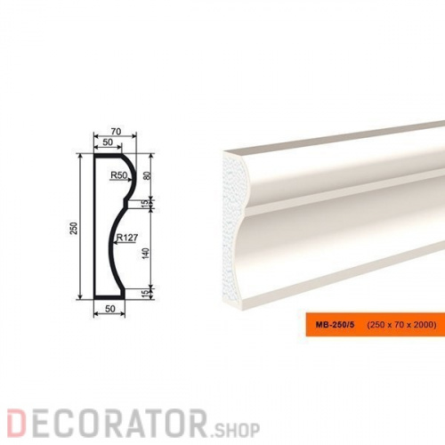 Молдинг LEPNINAPLAST МВ-250/5, 2000*250*70 мм в Сочи